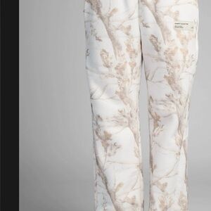 Women's Cream and Brown Patterned Pants